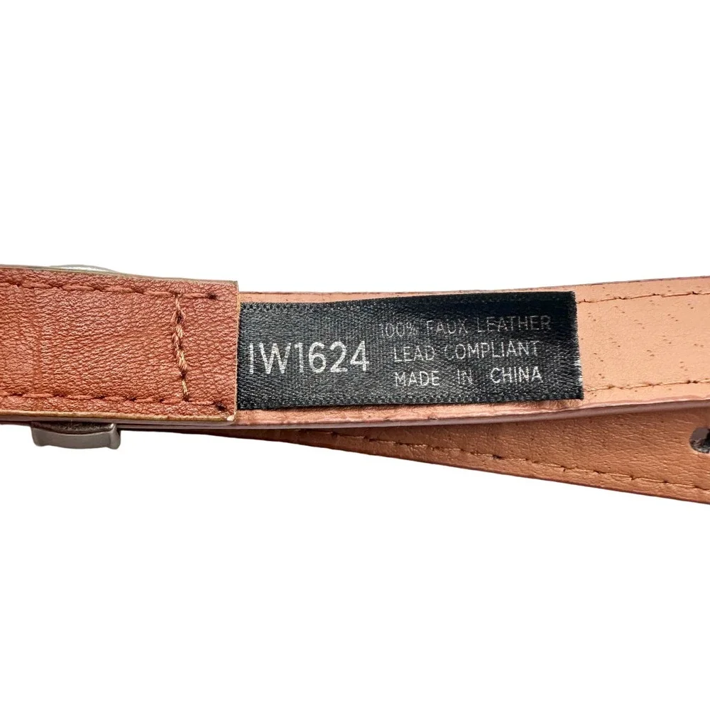 Unbranded | Women | Tan Southwestern Style Skinny Faux Leather Belt